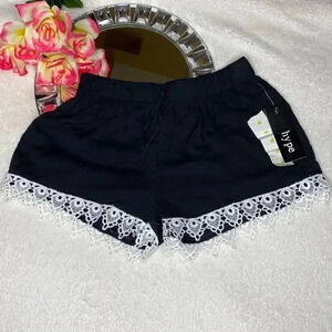 NWT Hype Black PJ Shorts With Chochet Trim M
